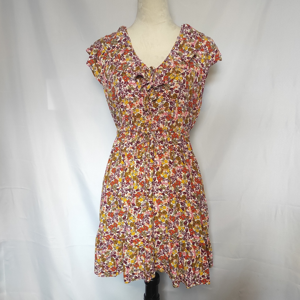 Old Navy Warm Tones Sundress Flutter Sleeve